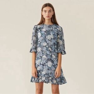 Midi Floral Print Ganni Dress Like New Size 6